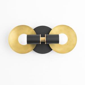 Vanity Mirror Light - Art Deco Bathroom - Light Fixture - Wall Sconce - Black Brass Vanity Light - Art Deco Lights - Model No. 5844