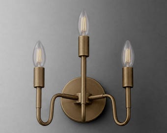 Sconce Light-Brass Wall Sconce-Antique Brass Light-Modern Wall Light - Model No. 2946