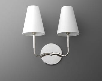 Sconce Light-Wall Sconce-Double Wall Sconce-Chrome Wall Light - Model No. 9045