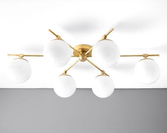 Lámpara de araña - Lámpara de globo sin cuello - Lámpara de araña Art Déco - Modelo n.° 4935