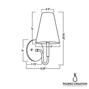 Sconce Light-Brass Wall Sconce-Linen Shade Lamp-Classic Wall Light - Model No. 1699 image 4