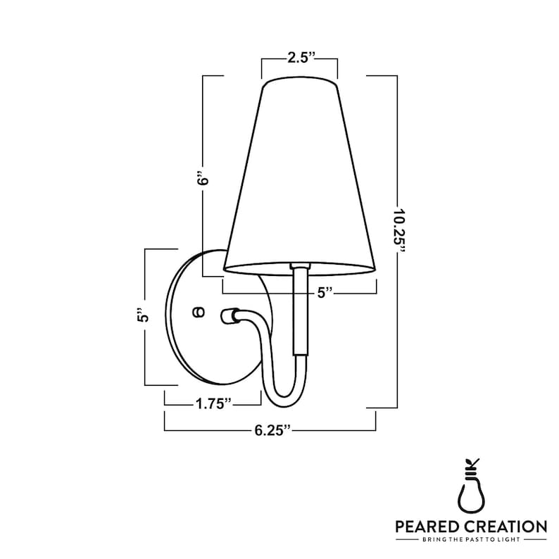 Sconce Light-Brass Wall Sconce-Linen Shade Lamp-Classic Wall Light - Model No. 1699 image 4