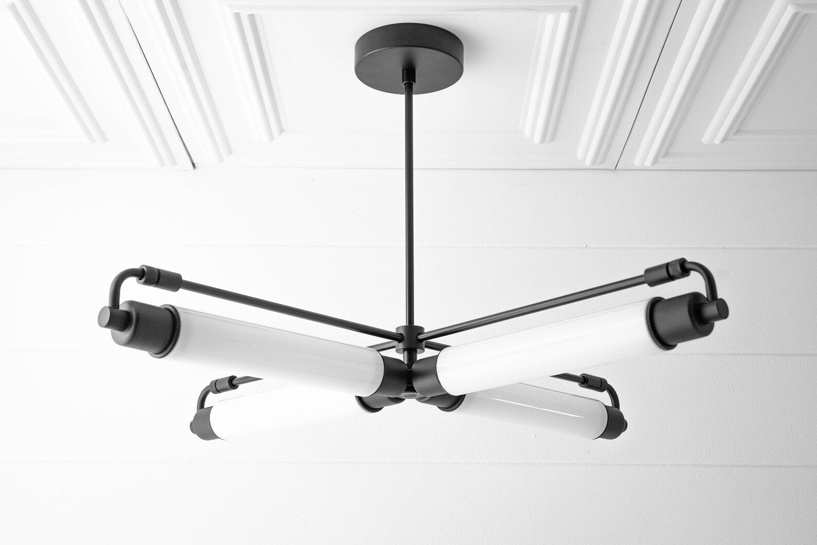 Tube Chandelier Art Deco Brass Chandelier Streamline Etsy