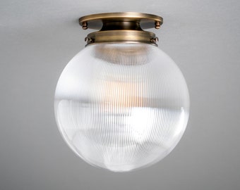 Art Deco Lighting - 8in Globe Lighting - Ceiling Light - Light Fixture - Flush Mount - Model No. 9474