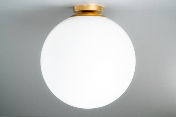16inch Acrylic Globe Gloss White Ceiling Light Large Light Fixture Model No. 7826
