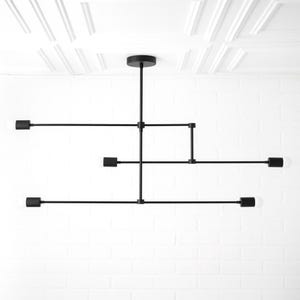 Chandelier Lighting - Geometric Lighting - Black Chandelier - Modern Chandelier - Mid Century Lighting - Art Deco Lighting - Model No. 7455