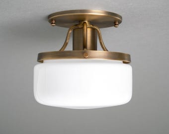 Drum Shade Lighting - Art Deco Light - Flush Mount light - Model No. 2092
