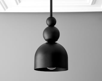 Black Pendant Light - Dome Lighting - Art Deco - Ceiling Light - Hanging Light - Model No. 8064