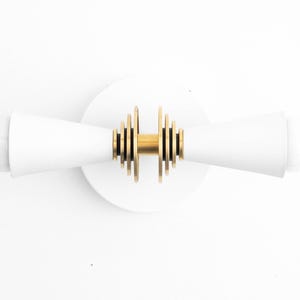 Vanity Light - Modern Art Deco - Wall Sconce - Bathroom Lights - Brass Black Vanity - Steampunk Lamp - Mid Century Sconce - Model No. 9830 image 5