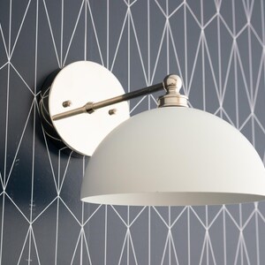 Brass Sconce - Art Deco Light - Brass Dome Light - Modern Lighting - Bathroom Lighting - Modern Vanity - Sconce Lighting - Model No. 8066 image 8