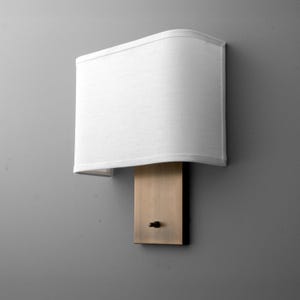 Sconce Light-Brass Wall Sconce-Linen Shade Lamp-Modern Wall Light - Model No. 1918
