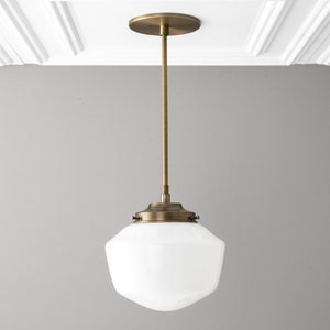 8in Opal Schoolhouse Shade - Pendant Light - Art Deco - Ceiling Light - Pendant Lamp - Model No. 7147