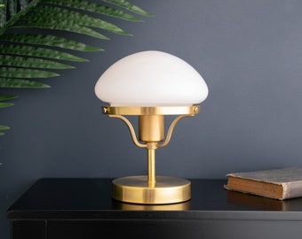 Art Deco Table Lamp - Small Accent Lamp  - Elegant Lighting - Unique Lamp - - Mushroom Shade - Model No. 7579