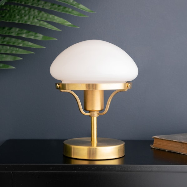 Art Deco Table Lamp - Small Accent Lamp  - Elegant Lighting - Unique Lamp - - Mushroom Shade - Model No. 7579