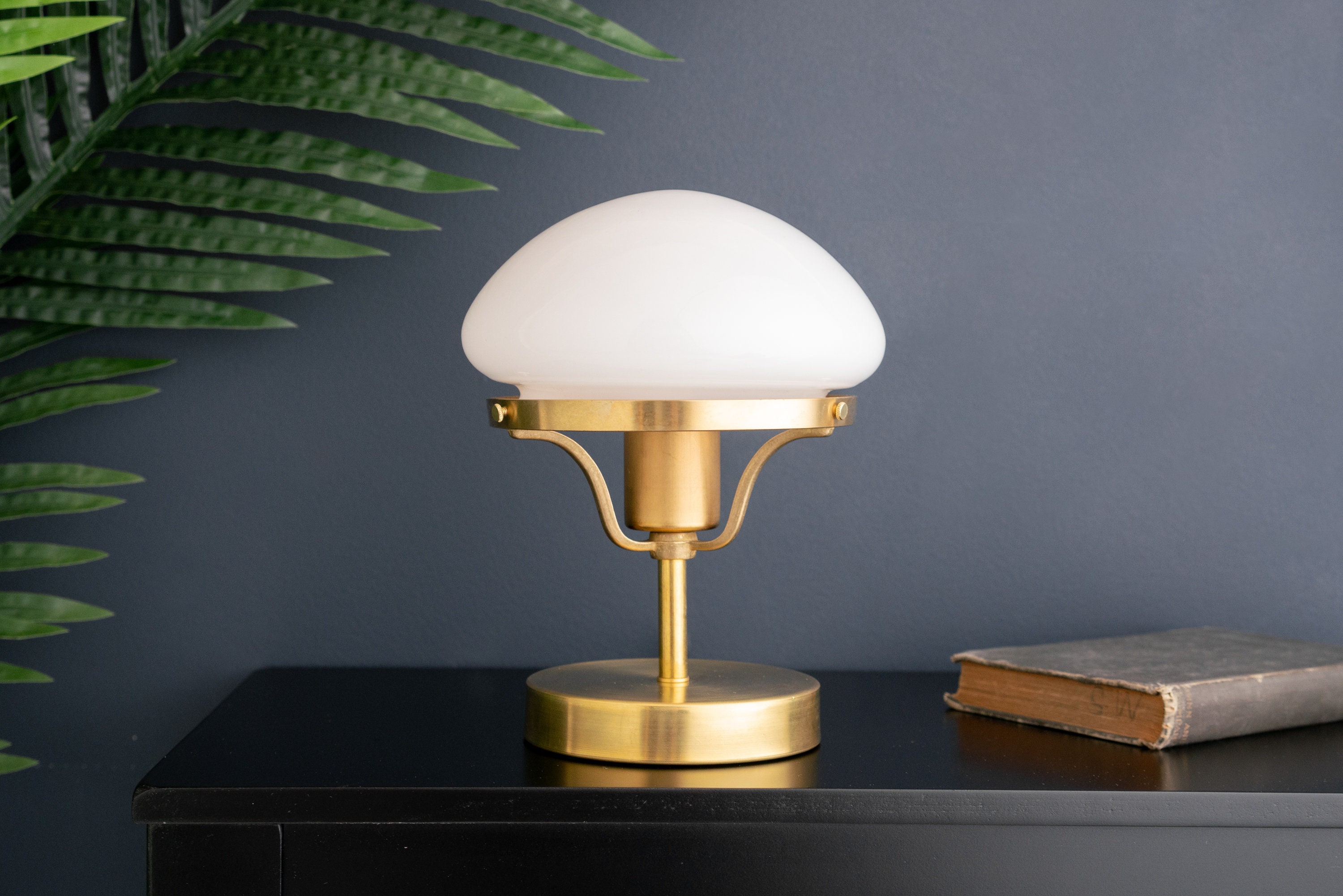 Art Deco Table Lamp Small Accent Lamp Elegant Lighting Unique Lamp Mushroom  Shade Model No. 7579 