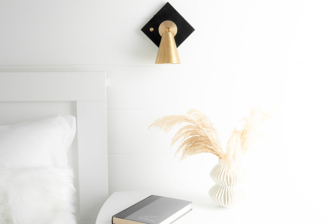 Reading Light Bedside Sconce Wall Sconce Plug In Wall Etsy Italia
