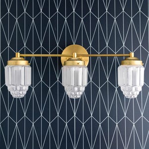 3 Bulb Vanity - Skyscraper Shade - Bathroom Vanity Light - Bathroom Wall Sconce - Wall Light - Mirror Light - Model No. 3918