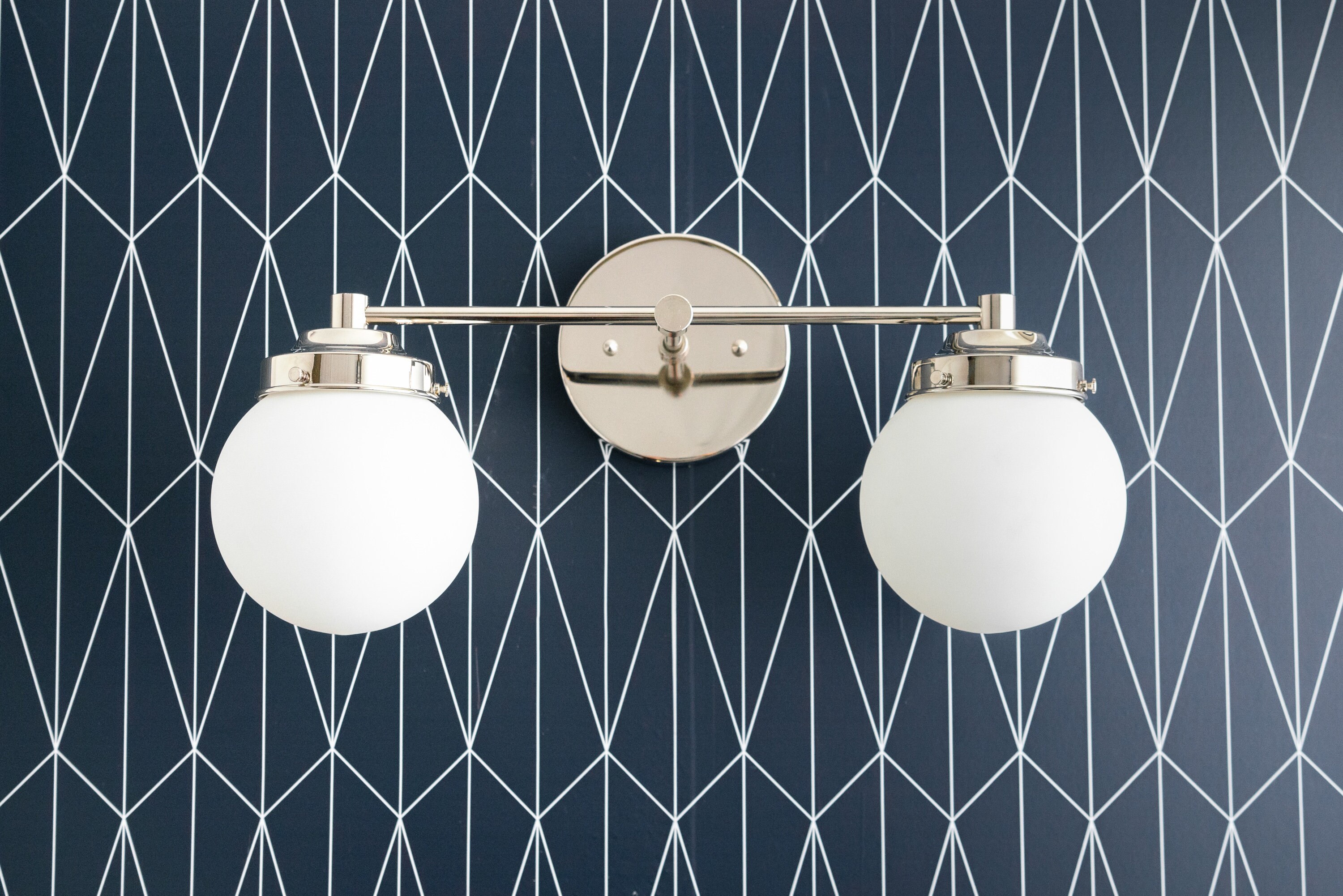 Frosted Globe Vanity Light Art Deco Lighting Modern Etsy