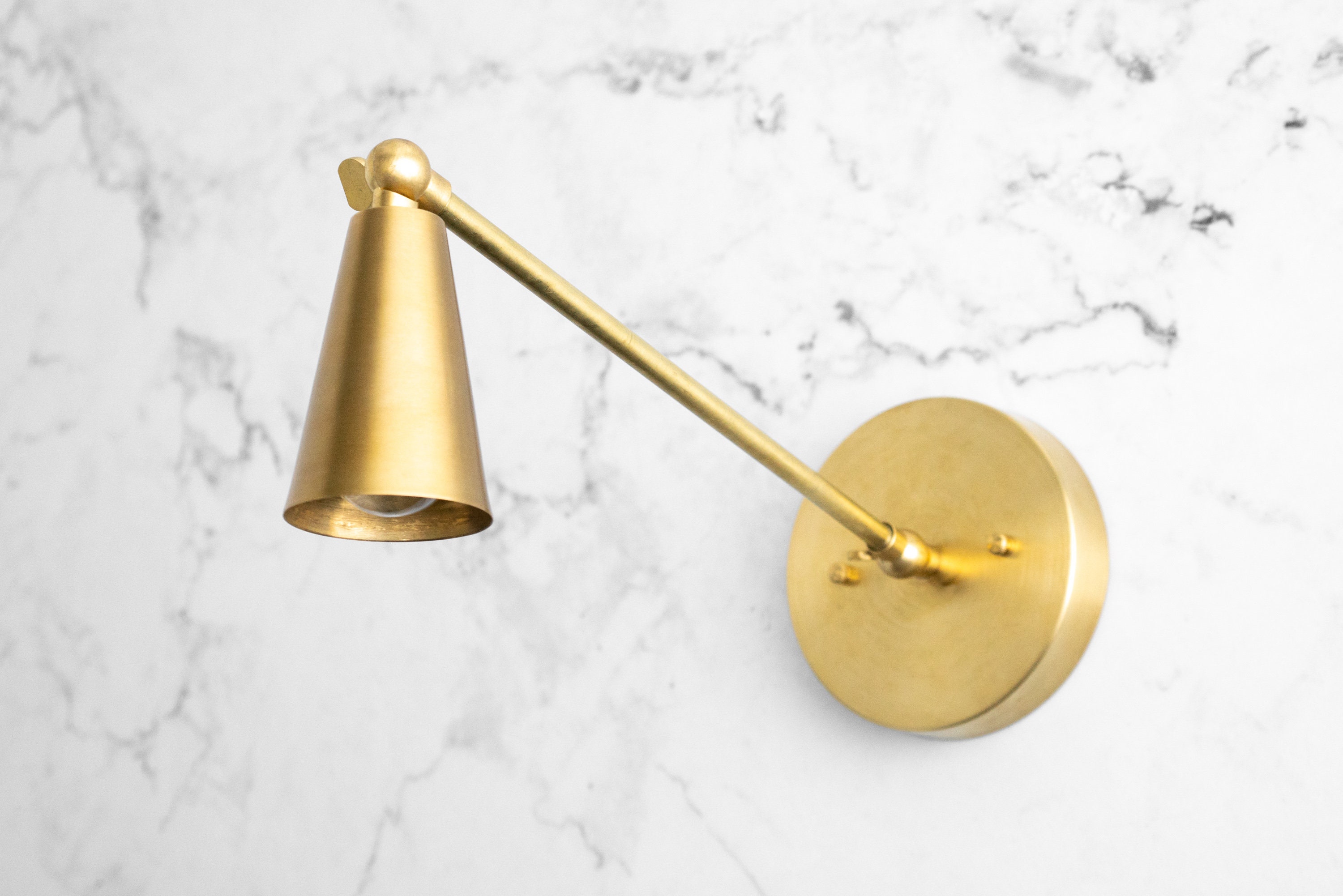 Brass cone sconce deals