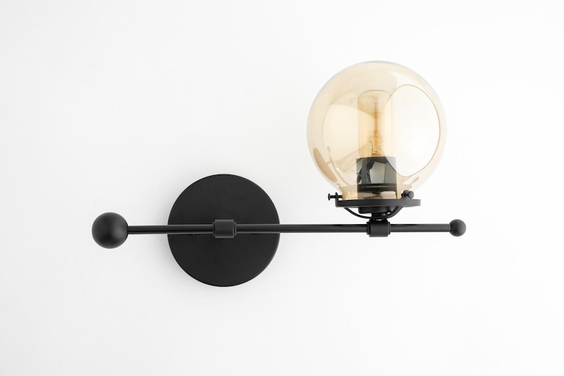 Wall Sconce - Smoked Globe Sconce - Counter Balance - Wall Lighting - Unique Lighting - Modern Wall Light - Model No. 4353 image 7