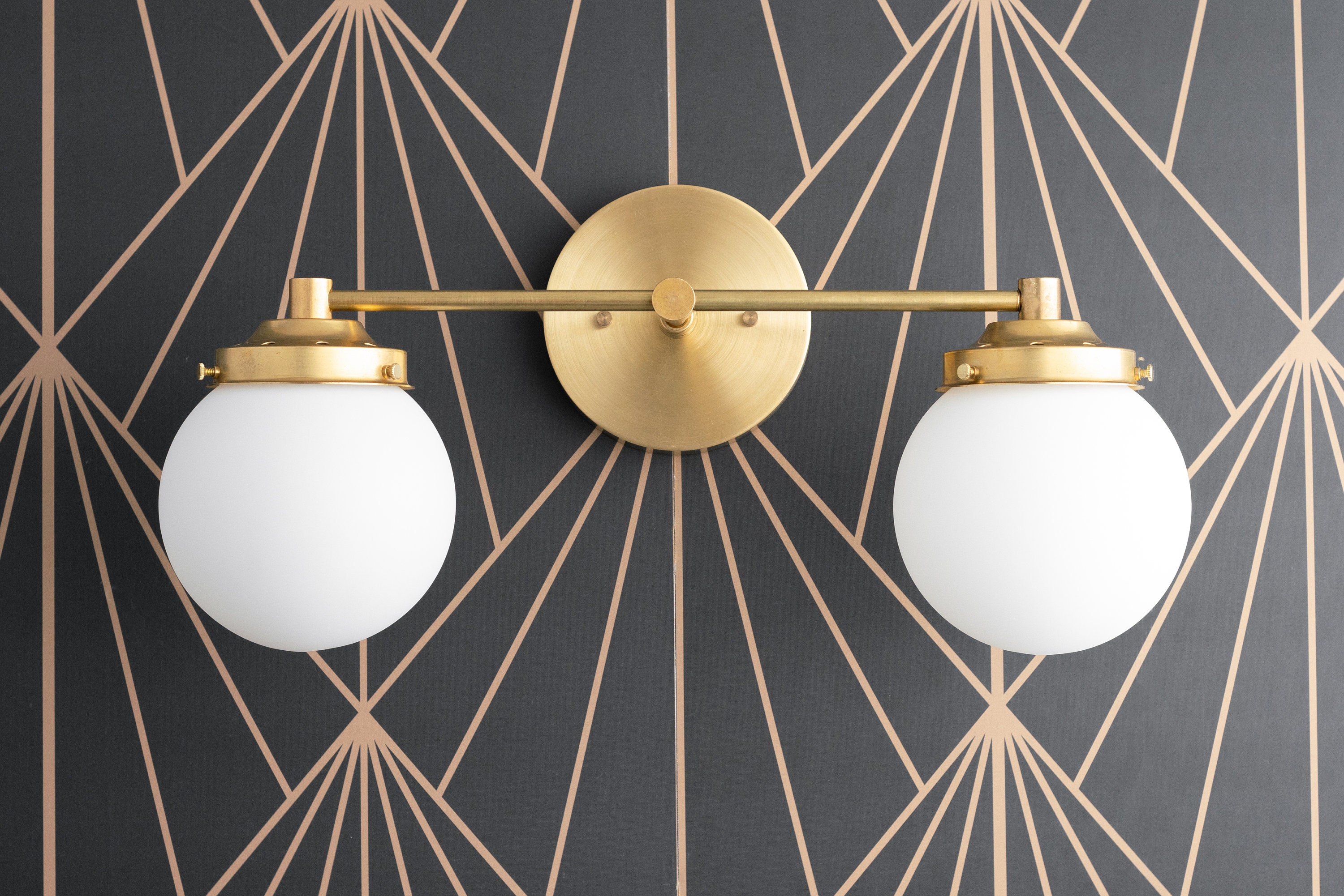 Frosted Globe Vanity Light Art Deco Lighting Modern Etsy Frosted Globe Vanity Light Art Deco Lighting Modern Etsy