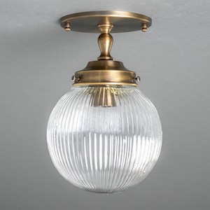 Prismatic Globe - Modern Ceiling Light - Semi Flush Mount - Kitchen Lighting - Bathroom Lighting - Model No. 9396