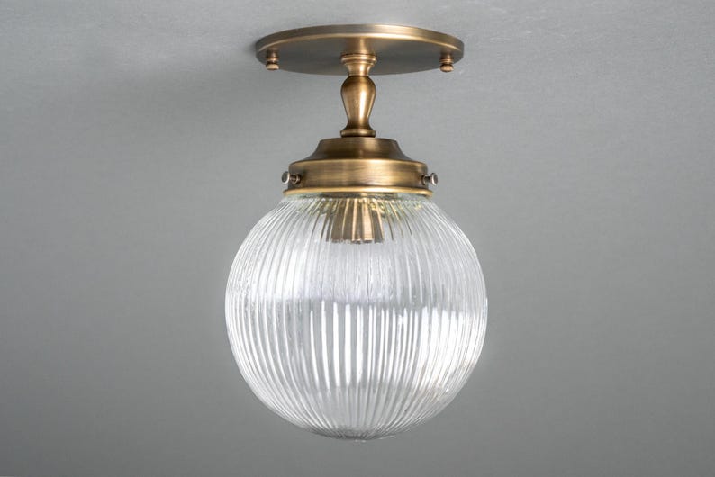 Prismatic Globe - Modern Ceiling Light - Semi Flush Mount - Kitchen Lighting - Bathroom Lighting - Model No. 9396 image 1