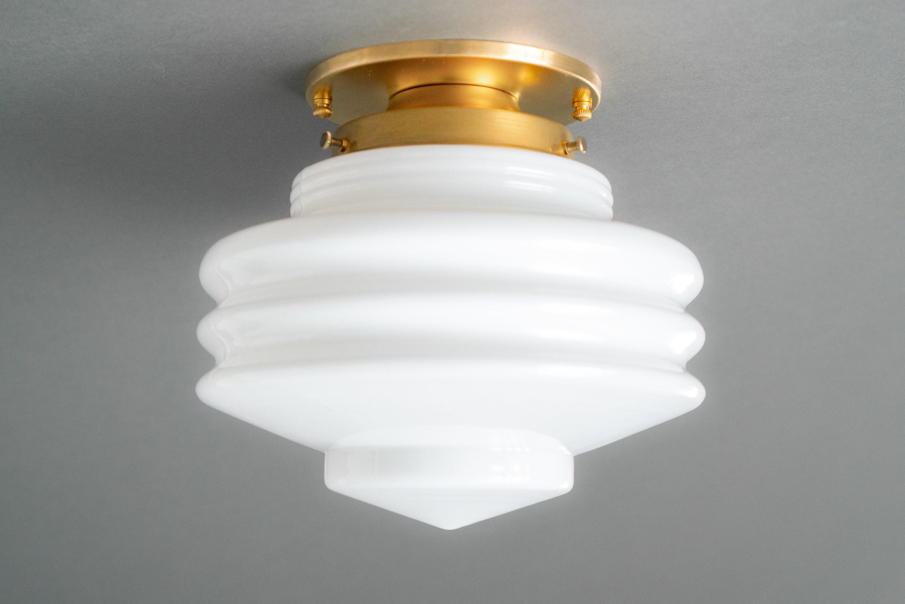 Rh Ribbed Light Decorative Ribbed Shade Light - Flush Mount Light - Art Deco - Globe ...