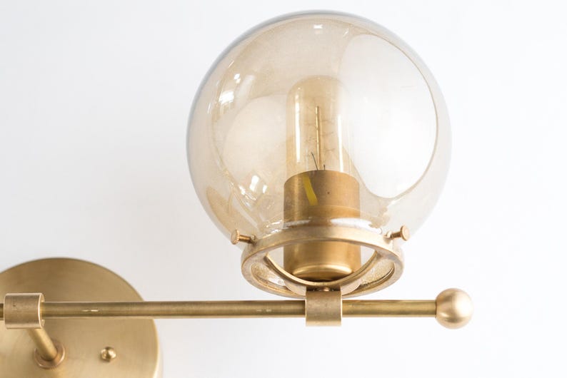 Wall Sconce - Smoked Globe Sconce - Counter Balance - Wall Lighting - Unique Lighting - Modern Wall Light - Model No. 4353 image 4