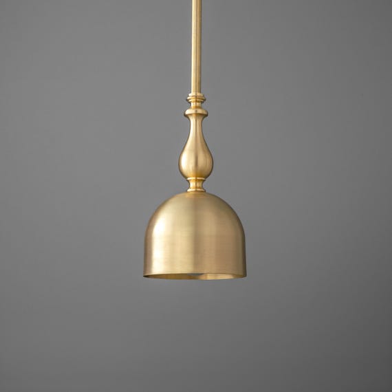 Pendant Light-Brass Pendant-Dome Light-Gold Lamp-Single Light - Model No. 1878