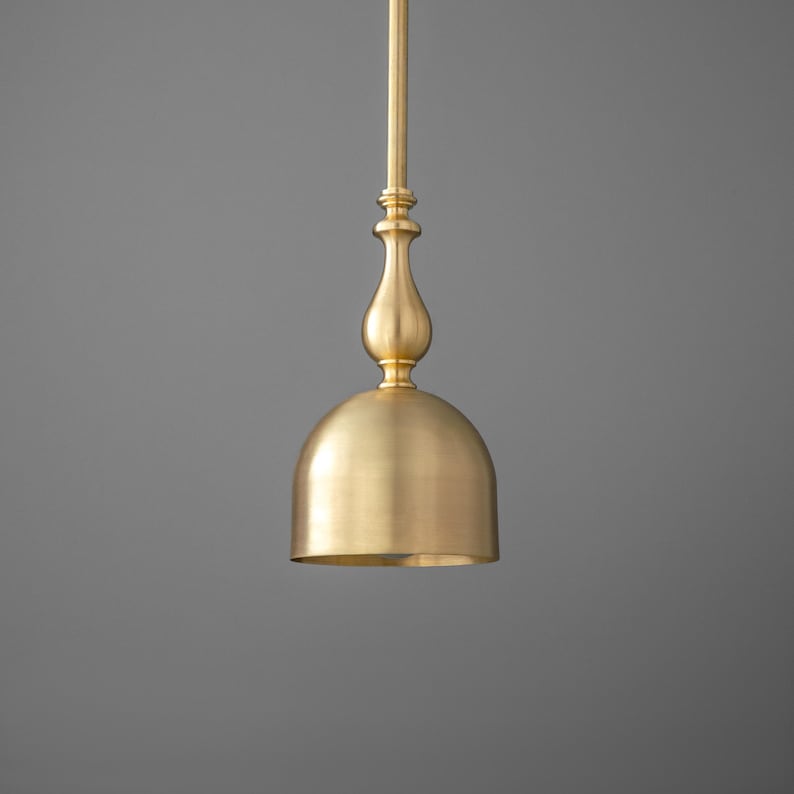 Pendant Light-Brass Pendant-Dome Light-Gold Lamp-Single Light - Model No. 1878 画像 1