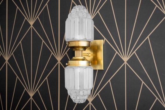 Haat procent Nieuwe aankomst Deco Wall Sconce Brass Sconce Art Deco Globe Wall Lamp - Etsy