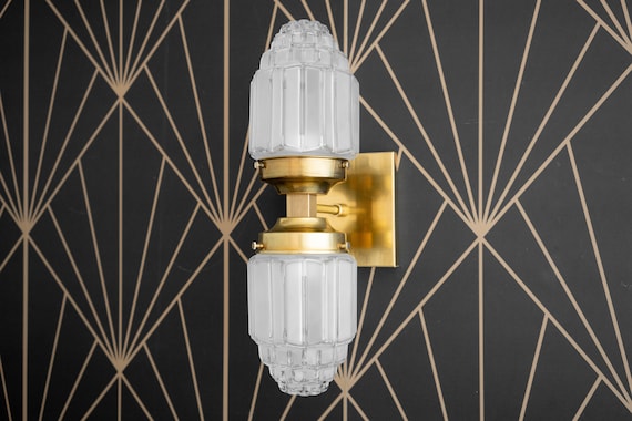 Haat procent Nieuwe aankomst Deco Wall Sconce Brass Sconce Art Deco Globe Wall Lamp - Etsy