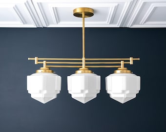 Art Deco Chandelier - Lampe Art Deco - Art Deco Lighting - Unique Lighting - Foyer Light - Hanging Lights - Model No. 1040