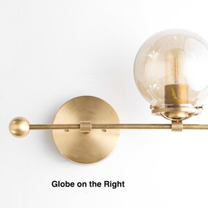 Wall Sconce - Smoked Globe Sconce - Counter Balance - Wall Lighting - Unique Lighting - Modern Wall Light - Model No. 4353 image 2