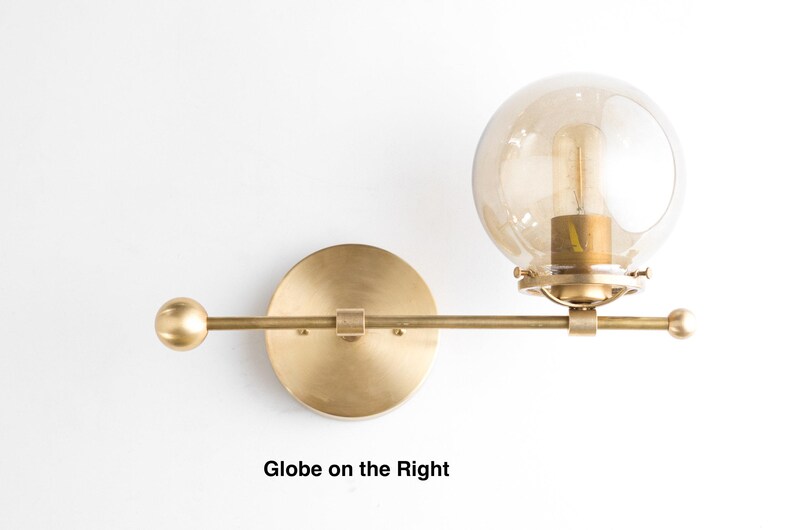 Wall Sconce - Smoked Globe Sconce - Counter Balance - Wall Lighting - Unique Lighting - Modern Wall Light - Model No. 4353 image 2