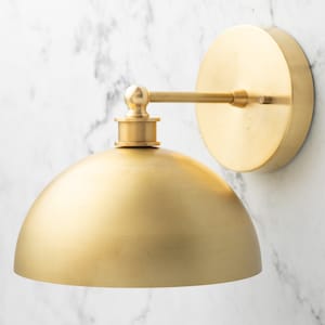 Brass Sconce - Art Deco Light - Brass Dome Light - Modern Lighting - Bathroom Lighting - Modern Vanity - Sconce Lighting - Model No. 8066