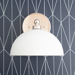 Brass Sconce - Art Deco Light - Brass Dome Light - Modern Lighting - Bathroom Lighting - Modern Vanity - Sconce Lighting - Model No. 8066 image 7