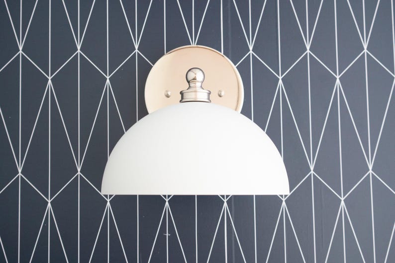 Brass Sconce - Art Deco Light - Brass Dome Light - Modern Lighting - Bathroom Lighting - Modern Vanity - Sconce Lighting - Model No. 8066 image 7