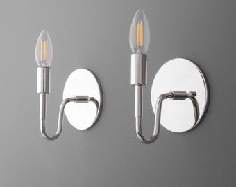 Sconce Light-Chrome Wall Sconce-Modern Wall Lamp-LED Candle Sconce - Model No. 1100