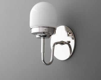Sconce Light-Opal Glass Sconce-Chrome Wall Lamp-Modern Wall Light - Model No. 4482