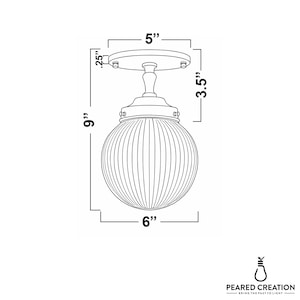 Prismatic Globe - Modern Ceiling Light - Semi Flush Mount - Kitchen Lighting - Bathroom Lighting - Model No. 9396 image 7