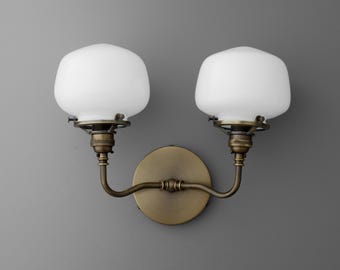 Sconce Light-Vintage Wall Sconce-Brass Wall Lamp-Double Arm Sconce - Model No. 0939