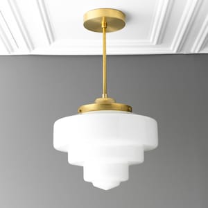 Art Deco Shade - Pendant Light - Opal Glass - Ceiling Light - Art Deco Lighting - Model No. 7458