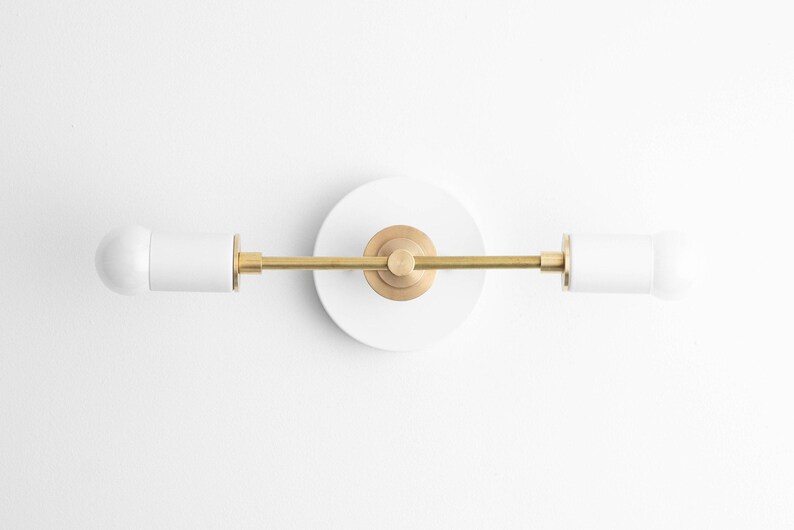 Gold Vanity Light - Brass Bathroom Light - Vanity Fixtures - Vanity Lamp - Bathroom Lamps - Raw Brass - Wall Lamp - Model No. 8057 image 3