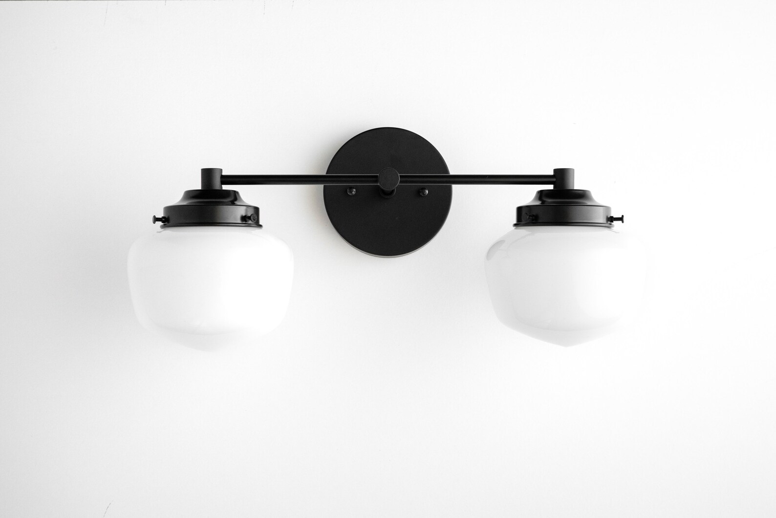 Schoolhouse Shade Vanity Light Globe Vanity Opal Glass Etsy Canada