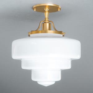 Tiered Glass Light - Solid Brass Light Fixture - Art Deco Decor - Unique Ceiling Light - Model No. 5311 image 1