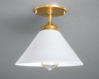 Milk Glass Cone - Ceiling Light - Overhead Light - Farmhouse Light - Model No. 1339