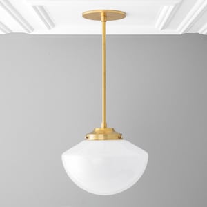 10in Opal Schoolhouse Shade - Pendant Light - Art Deco - Ceiling Light - Pendant Lamp - Model No. 9251