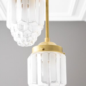 Hanging Lights - Frosted Glass - Skyscraper Shade - Art Deco Chandelier - Ceiling Lights - Unique Lighting - Model No. 7948 image 2